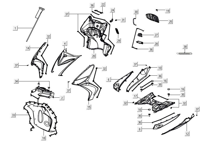 Kymco Agility 16'+ 4t glänzend schwarz