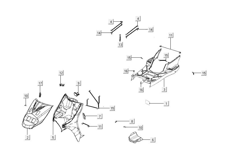 Kapdelen Kymco Carry 4-Takt-Einspritzung euro4 glänzend schwarz