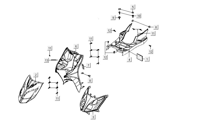 Umhangteile Kymco Carry 4-Takt weiß