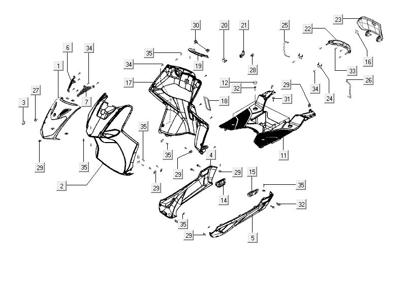 Kymco City 16' 4-Takt weiß-partsproduct-Kapdelen-Kymco-City-16'-4-takt-wit