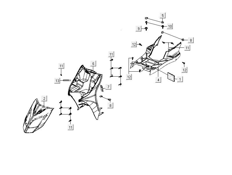 Kymco Delivery 4-Takt weiß-partsproduct-Kapdelen-Kymco-Delivery-4-takt-wit