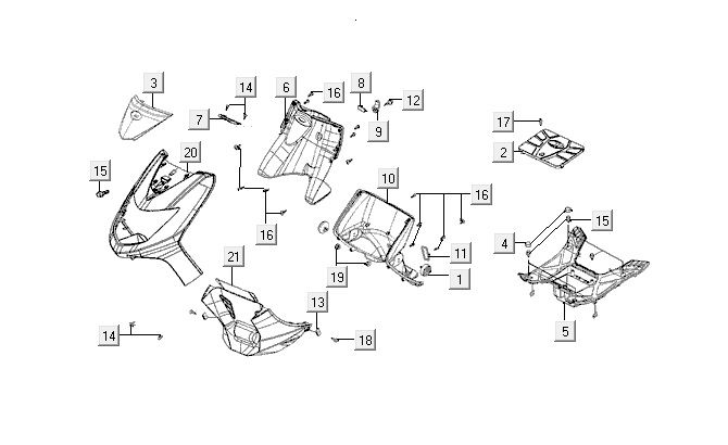 Hauben Kymco VP50 4t Wechselstrom braun metallik