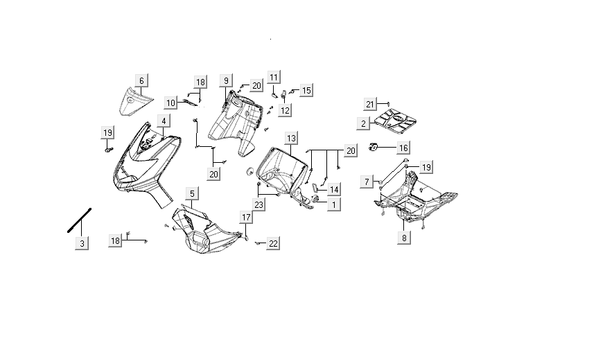 Kapdelen Kymco VP50i Einspritzung Euro 4 Eiche Metallic