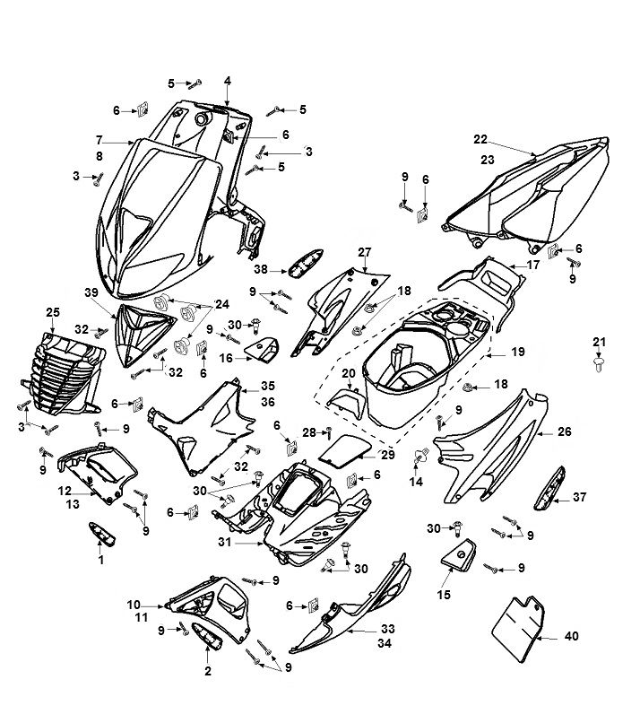 Motorhauben Peugeot Speedfight 2 AC E2 2-Takt