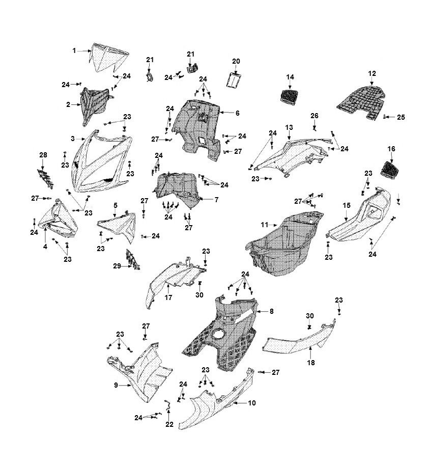 Motorhauben Peugeot Speedfight 3 AC 2-Takt