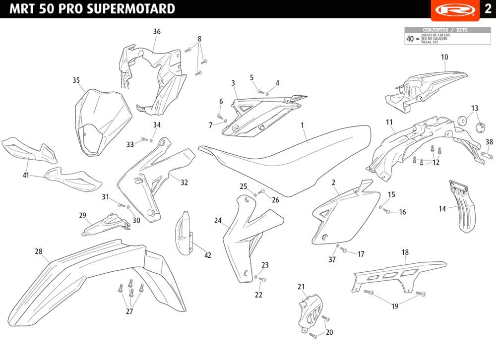 Motorhauben Rieju MRT Enduro schwarz Kleber 2010 2-Takt