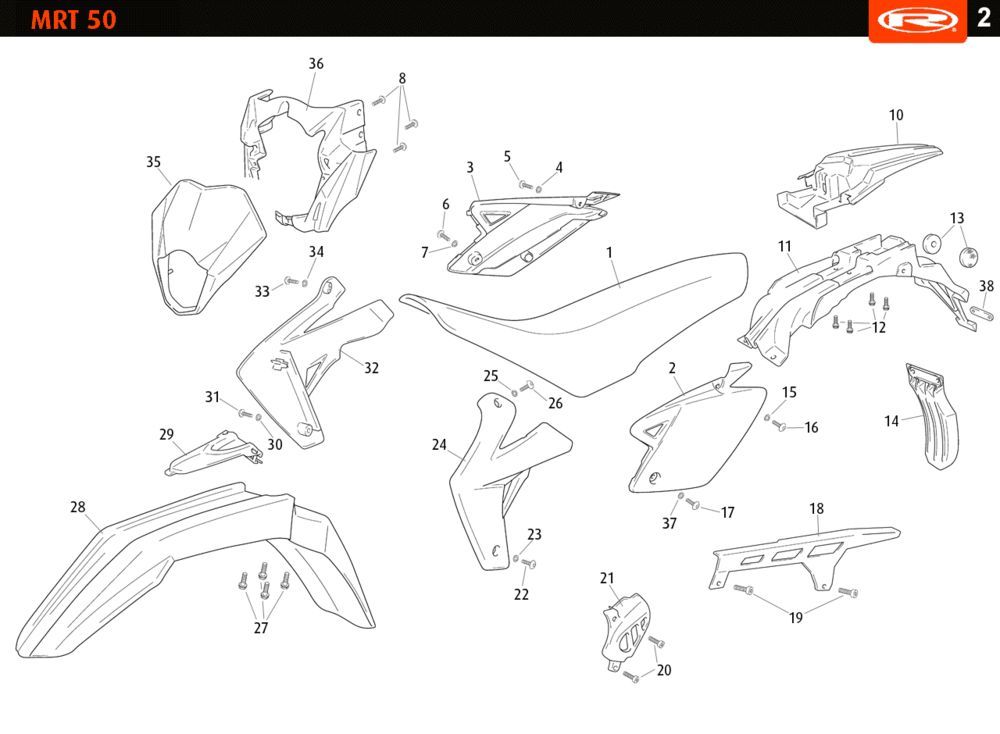 Hauben Rieju MRT SM weiß 2010 2-Takt