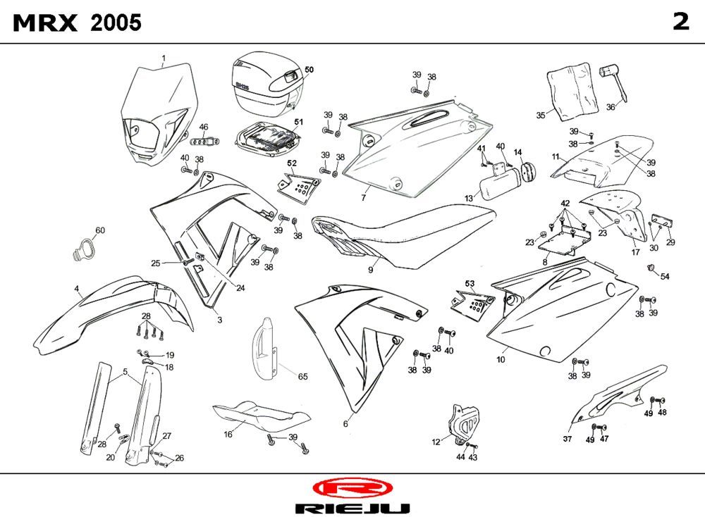 Motorhauben Rieju MRX blau 2006 2-Takt