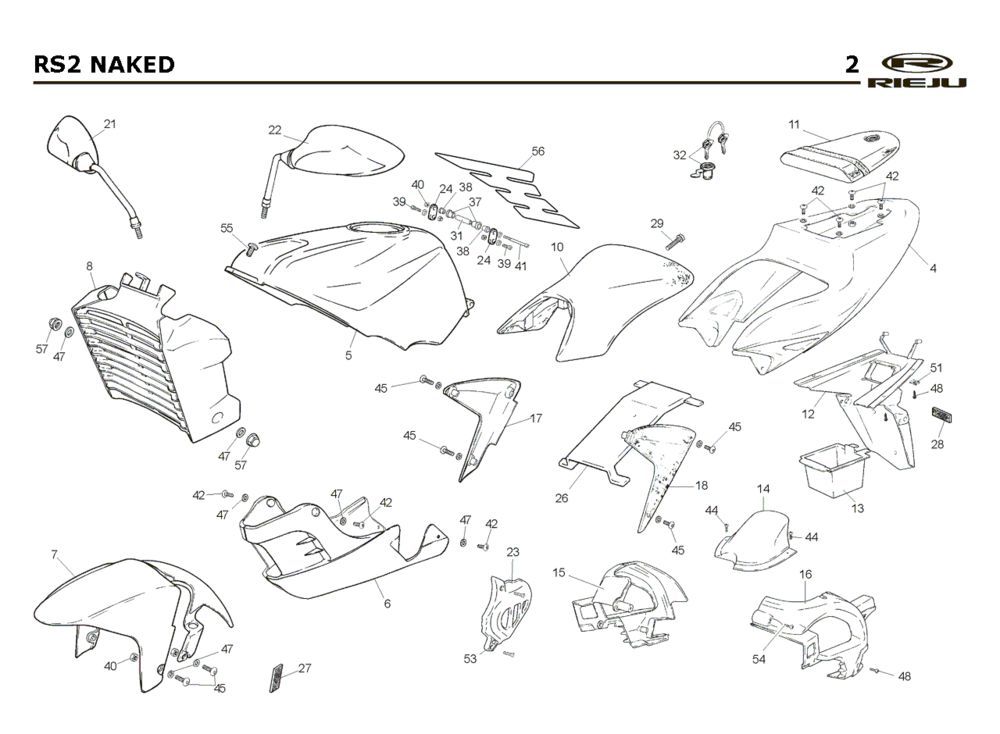 Frisuren Rieju Rs2 Nackt rot 2009 2-Takt