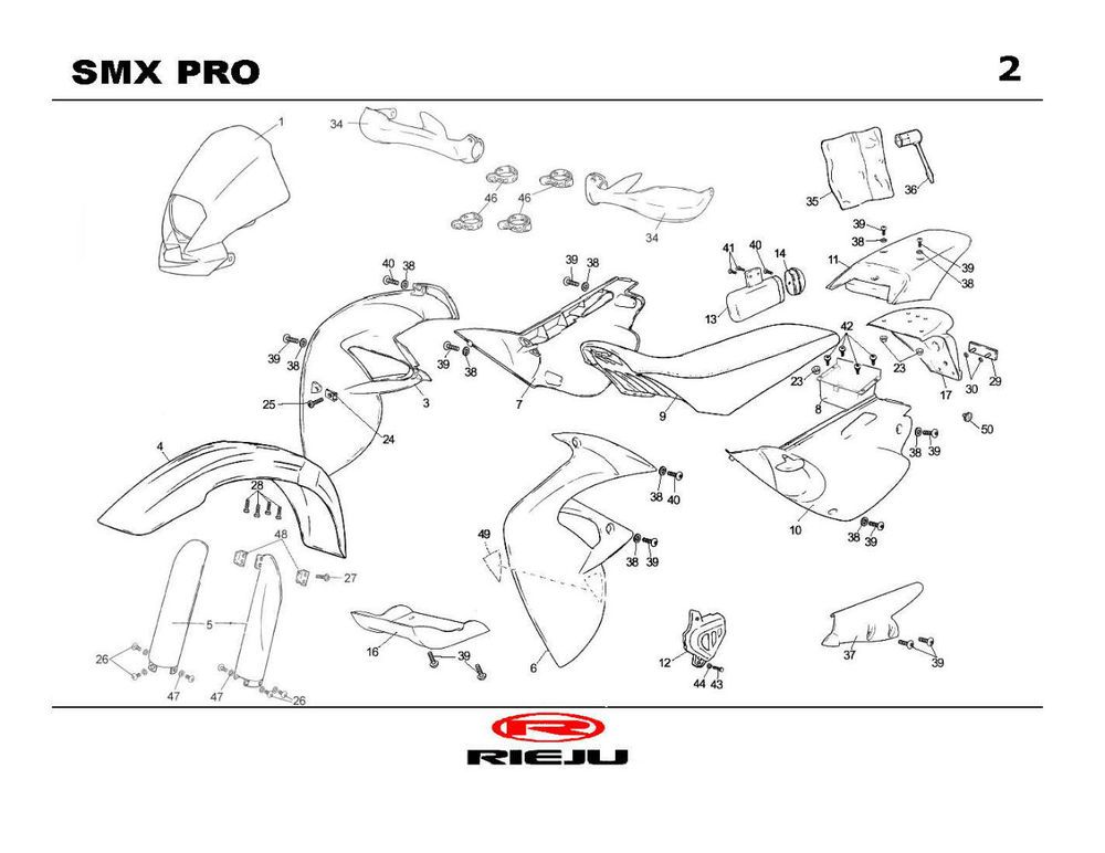 Motorhauben Rieju SMX pro schwarz 2004 2-Takt