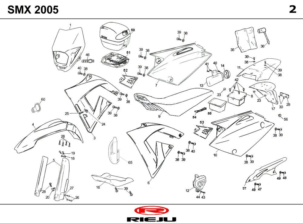 Motorhauben Rieju SMX schwarz 2004 2-Takt