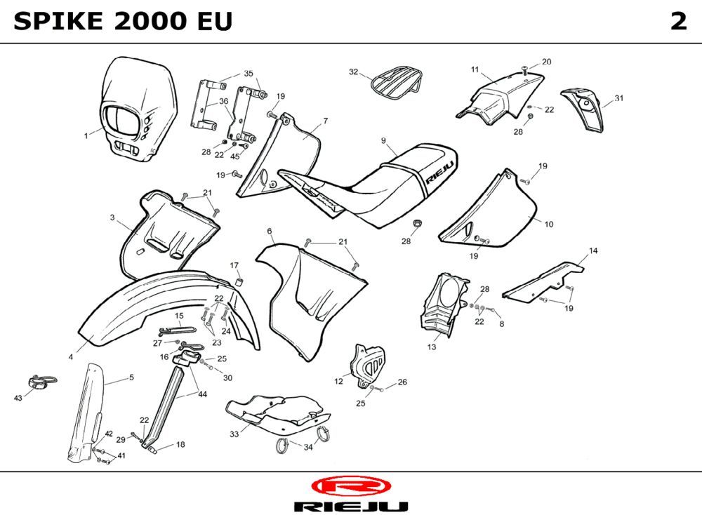 Kapdelen Rieju Spike sport grau 2002 2-Takt