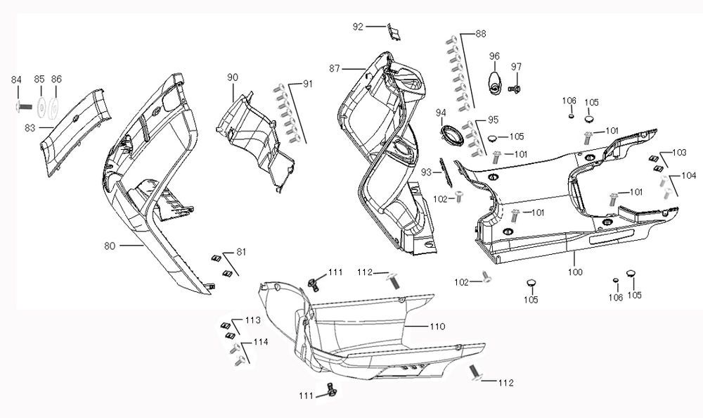 Motorhaube Teile für Benzhou ZN50QT-36 creme