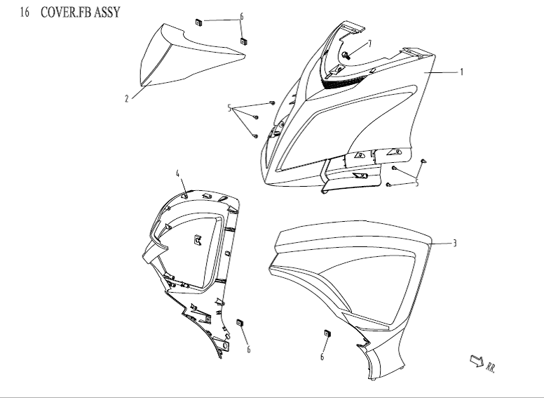 Haubenteile für China Venom weiß