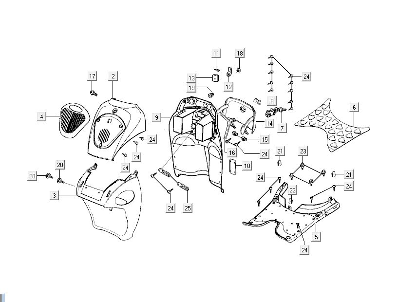 Cape-Teile für Kymco People 2-Takt rot