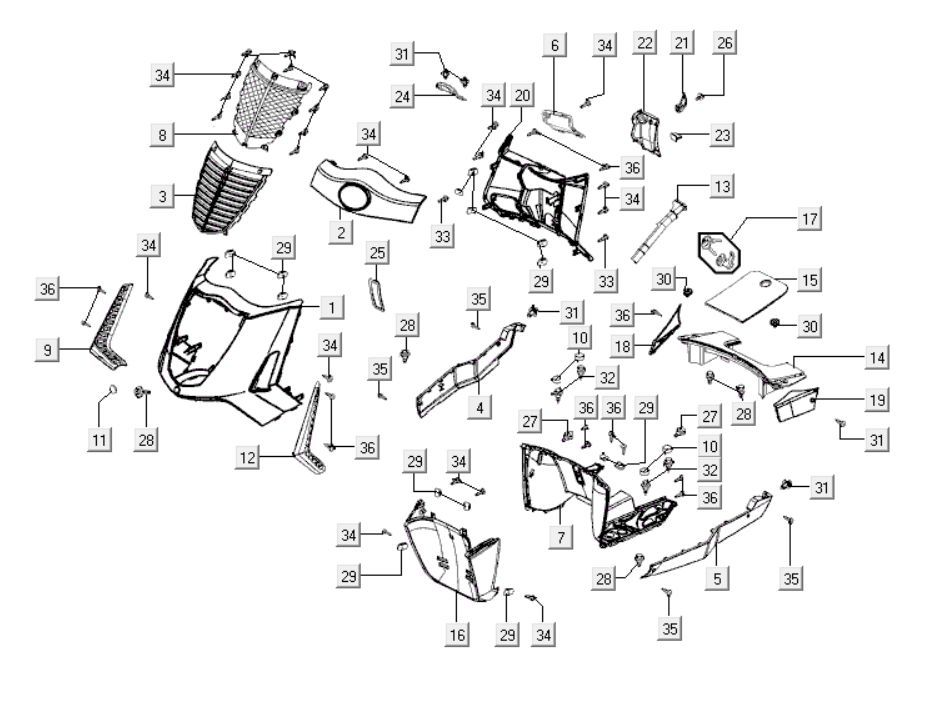 Frontabdeckungen Kymco People S 300i