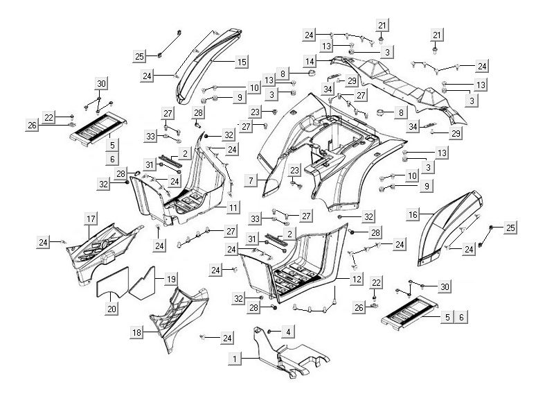 Hauben hinter Kymco MXU 500