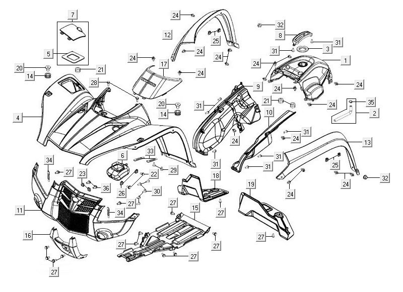 Kappen für Kymco MXU 500