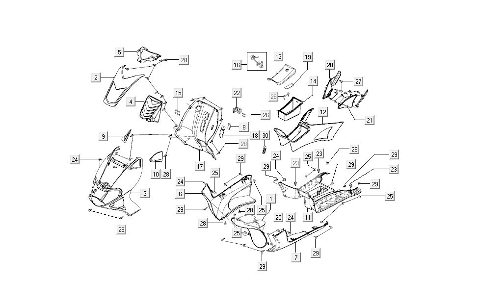 hauben v-m Kymco Super9 AC 2-Takt nm rot