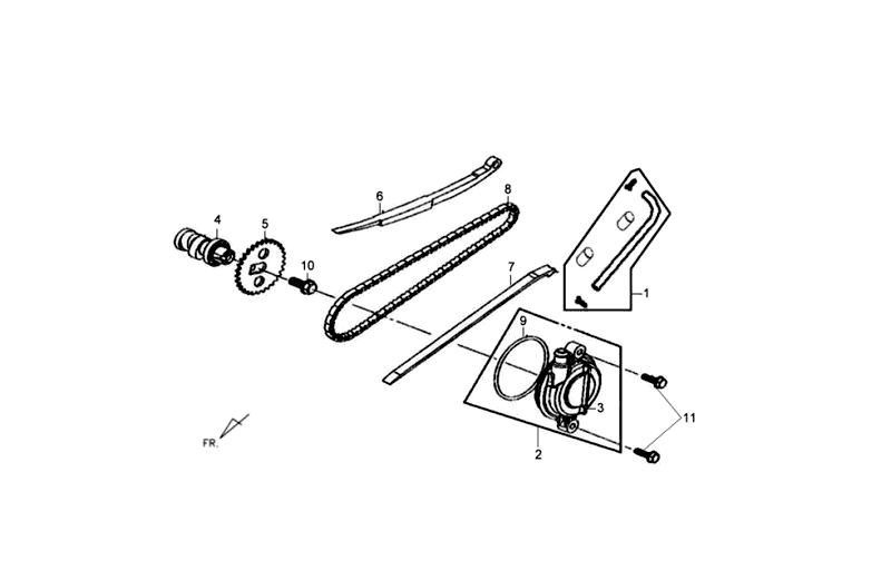 Kettenspanner Kettenführung Sym Fiddle III Mattschwarz