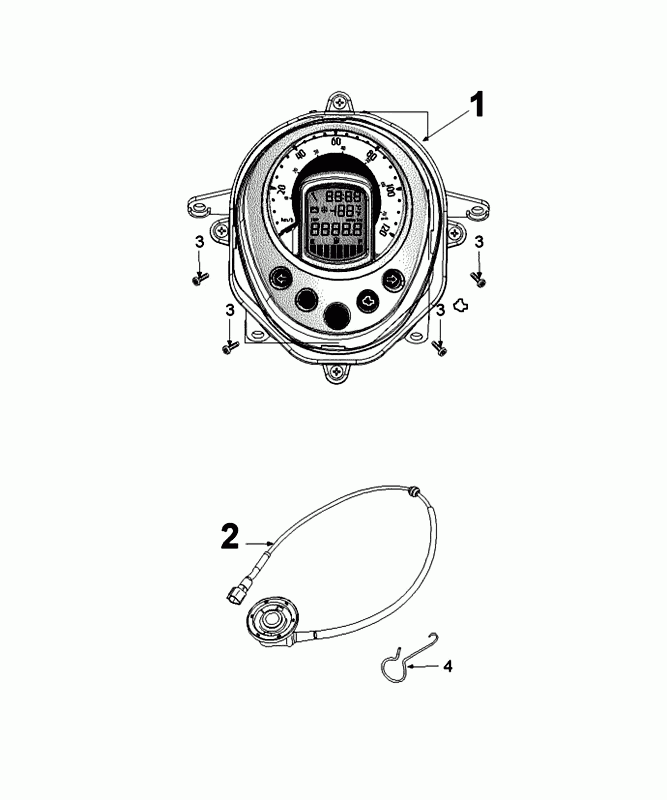 Tachometer - Tachowelle Peugeot Django 50 4T AC Euro 4