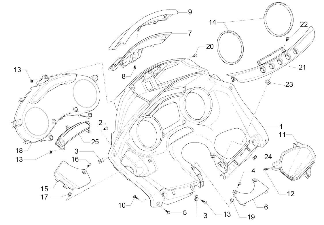 Tacho Piaggio MP3 300 ie E4 LT BUSINESS - SPORT NOABS-ABS 2016 - 2018 (EMEA)