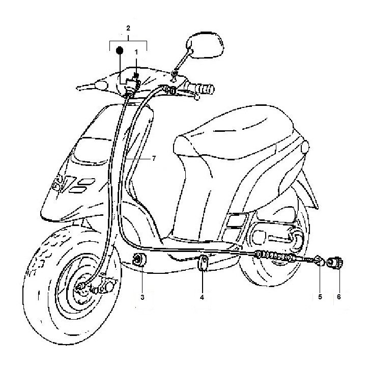 Kabel Tacho Piaggio Typhoon 98-2005 2-Takt