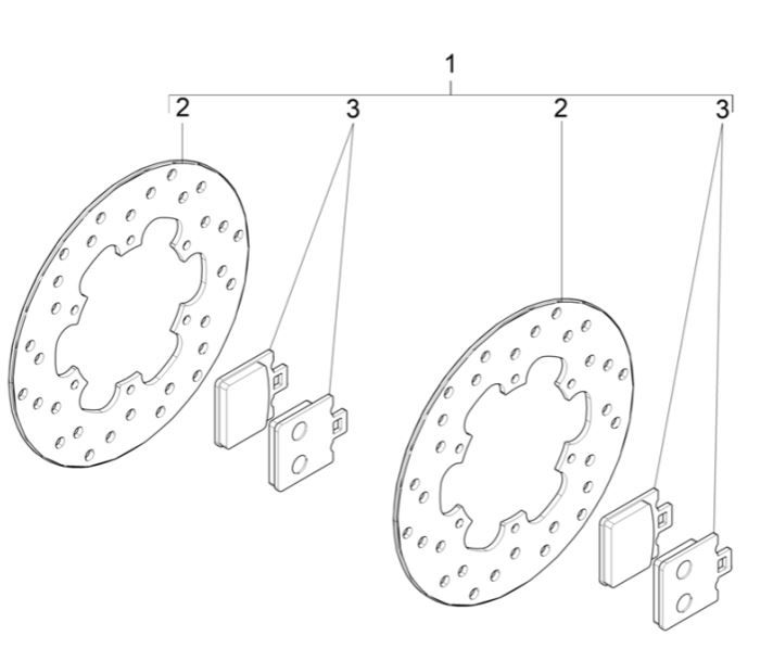 Bremssatz Piaggio MP3 300 ie E4 LT BUSINESS - SPORT NOABS-ABS 2016 - 2018 (EMEA)