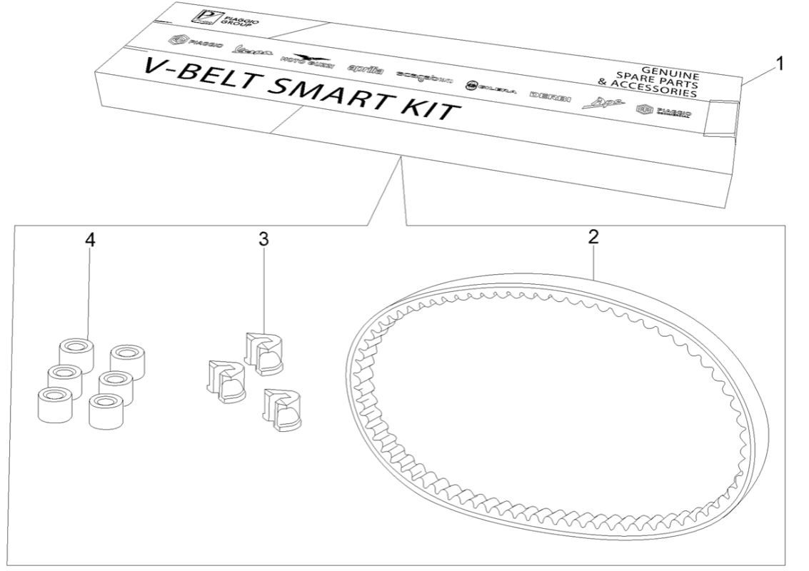 Piaggio MP3 300 ie E4 LT BUSINESS Getriebesatz - SPORT NOABS-ABS 2016 - 2018 (EMEA)