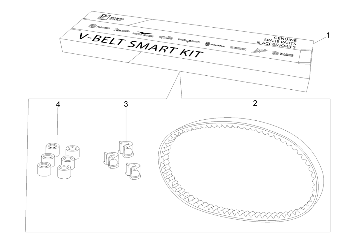 Keilriemensatz - Variomatikrollen Piaggio Typhoon 50 2-Takt Euro 3 2011