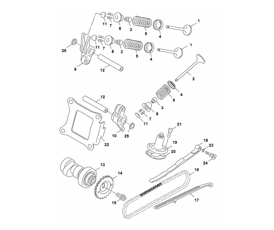 Ventile - Nockenwelle Yamaha Aerox 4-Takt 2014