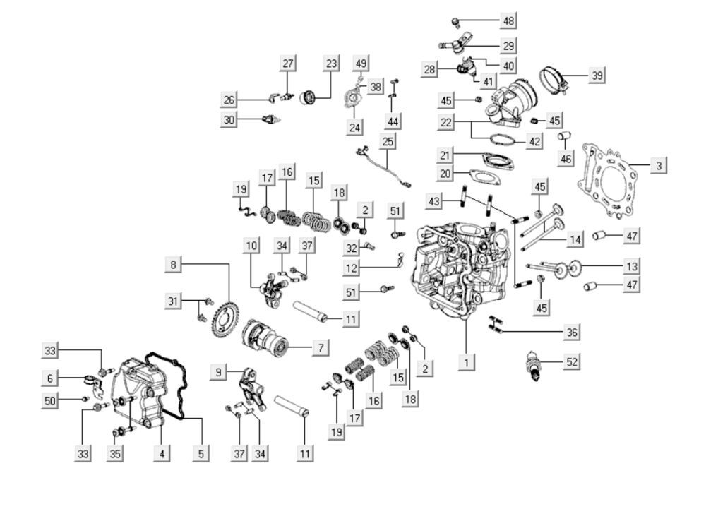 Ventildeckel - Zylinderkopf Kymco Downtown 300i dunkelgrau