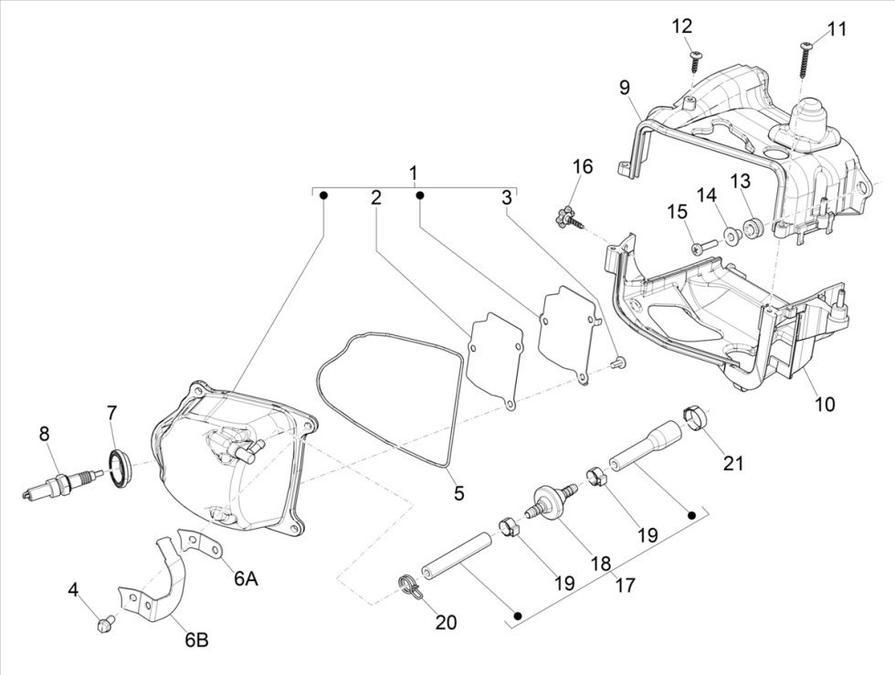 Vespa Primavera 4-Takt-3V-Ventildeckel (Euro5-Einspritzung IGET)