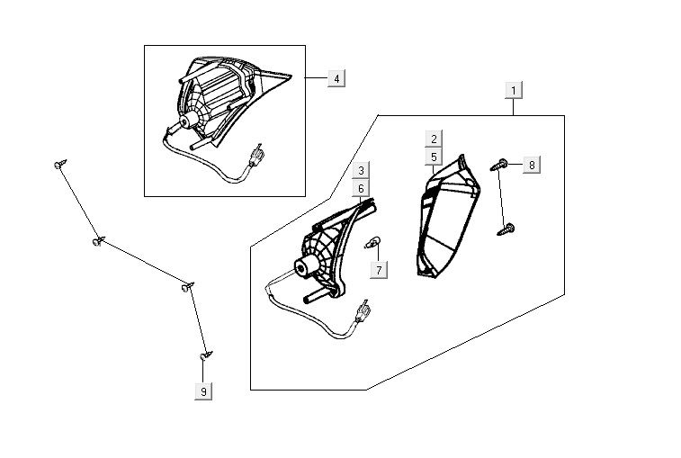 Blinklicht hinten Kymco Vitality 2t ac blau