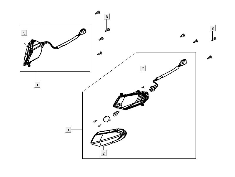 Blinklicht Kymco City 16' 4-Takt schwarz