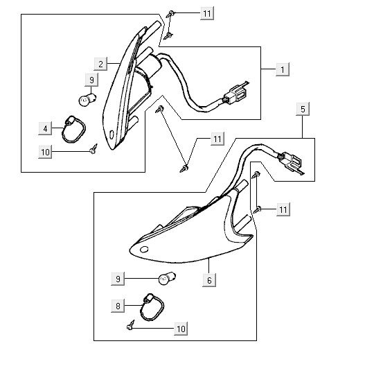 Blinklicht vorne Kymco Super9 2t lc om.