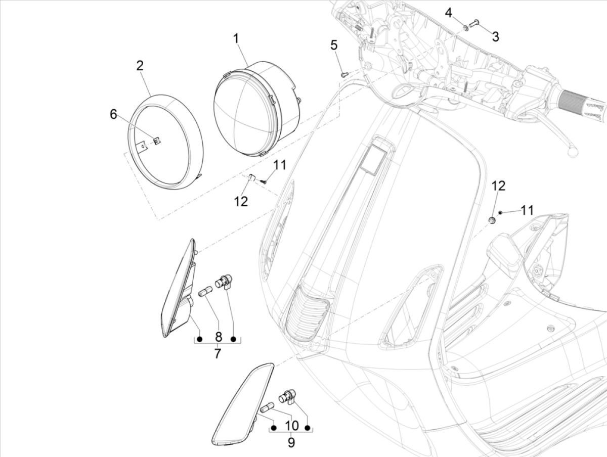Blinker - Vespa Elettrica Headlight 2018-2019