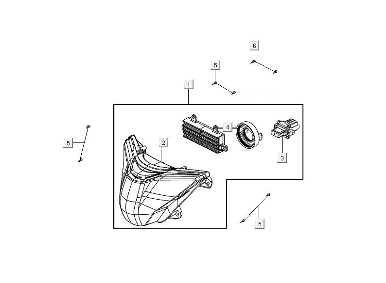 Scheinwerfer Kymco People S 50i E4 Matt Braun