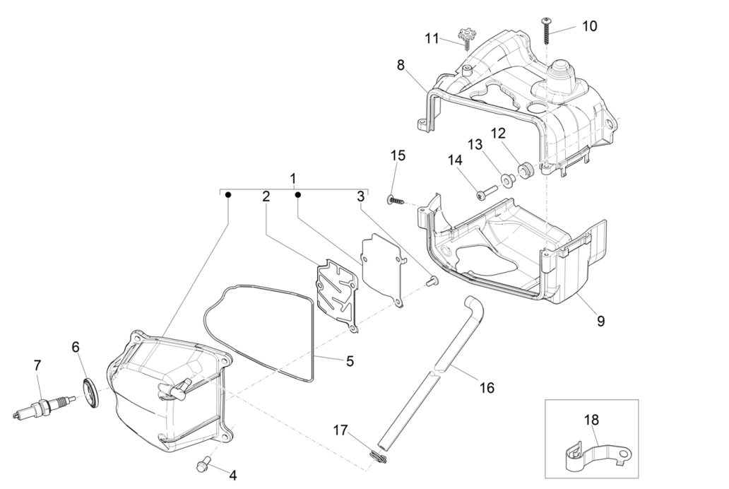 Kühlschrank - Ventildeckel Piaggo Zip 4-Takt (Euro4-Einspritzung IGET)