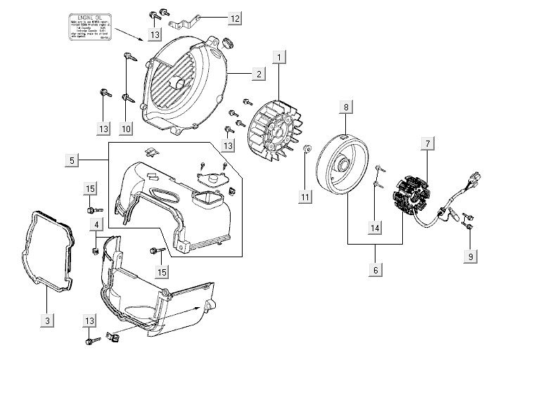 Kühlschrank Zündung Kymco VP50 4t AC Eiche Metallic