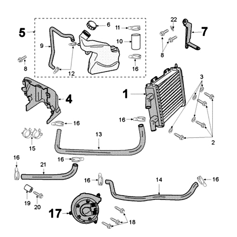 Kühlsystem Peugeot Jet Force LC weiß