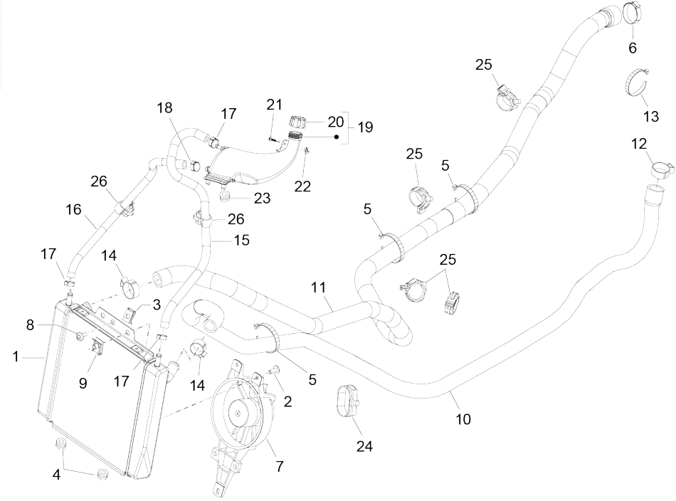 Kühlsystem Piaggio MP3 350 Maxi Sports E4 ABS 2018-2020 (EMEA)