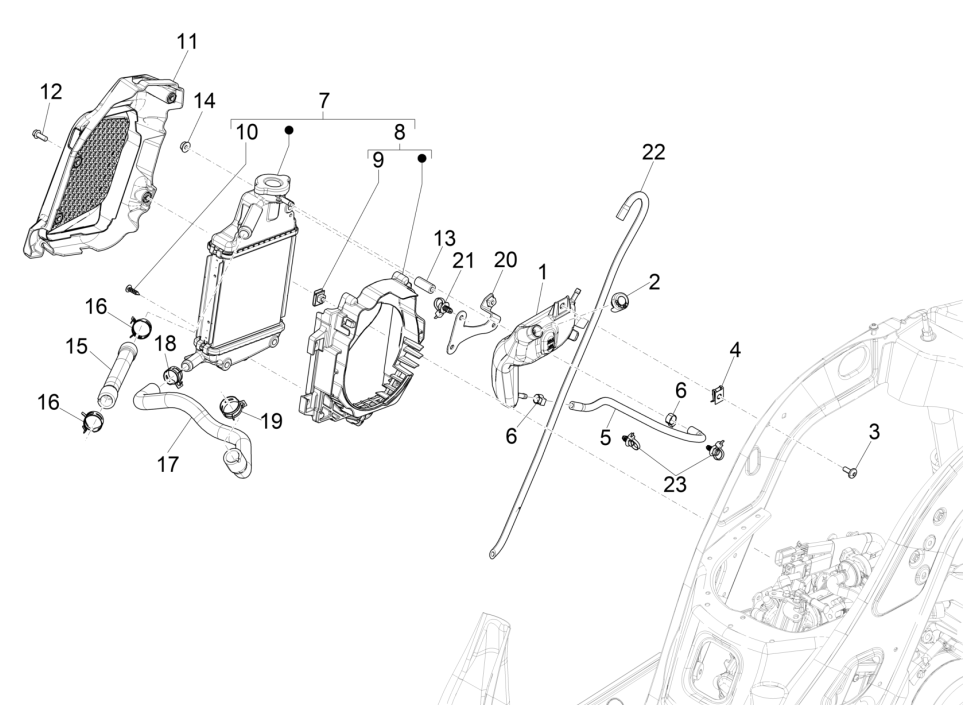 Kühlsystem Vespa GTS 125 4T E5 ABS 2021 (EMEA)