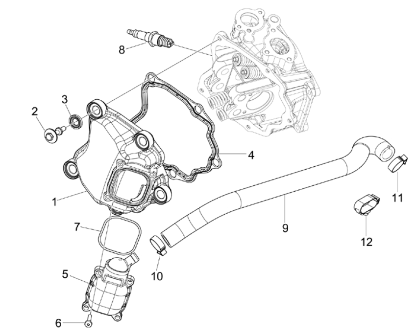 Piaggio Beverly 125 RST 4T 4V IE E3 2010-2015 Kopfbedeckung (EMEA)
