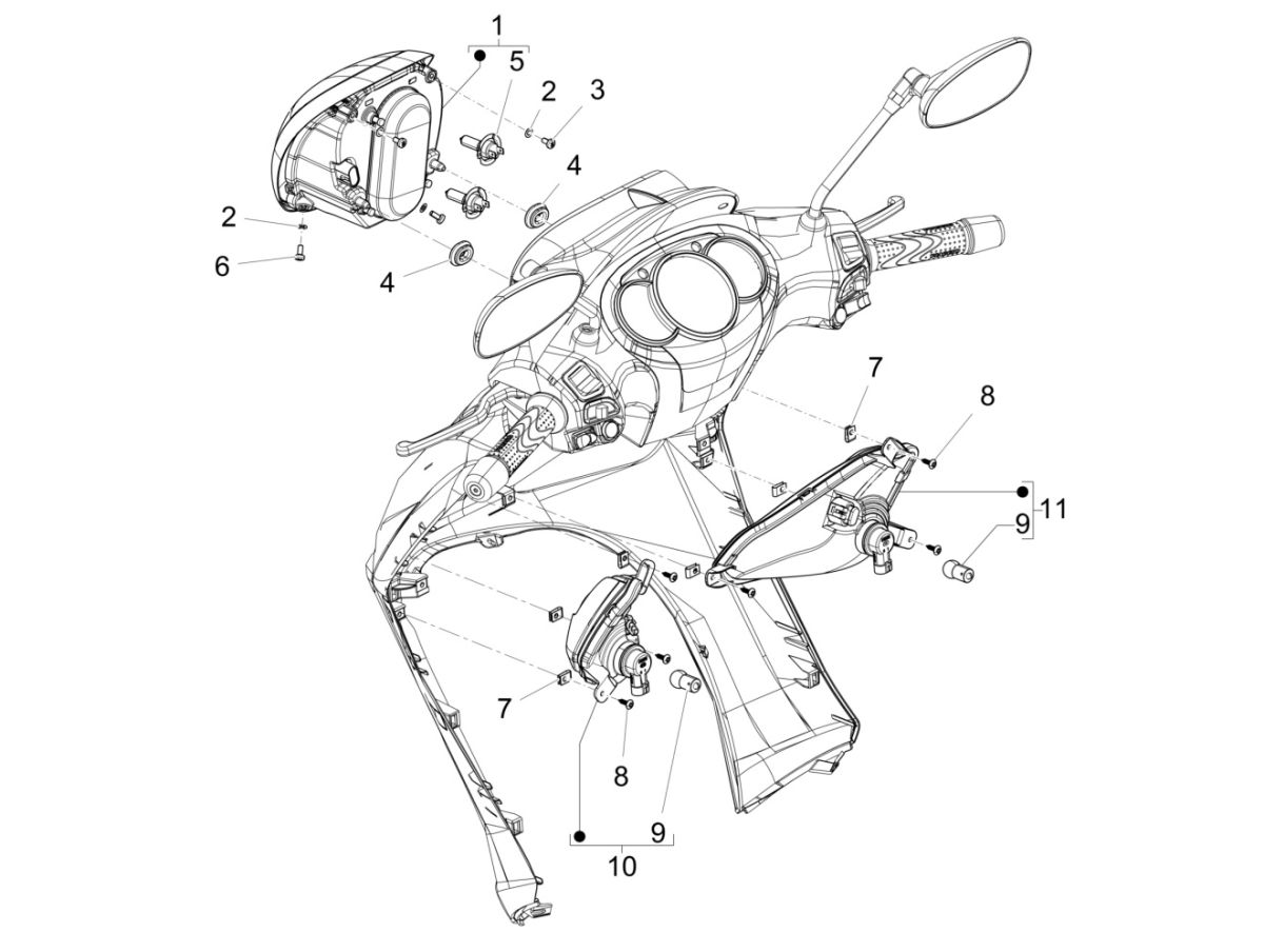 Scheinwerfer - Blinker Piaggio Beverly 300 IE ABS E4 2016 - 2020 (EMEA)