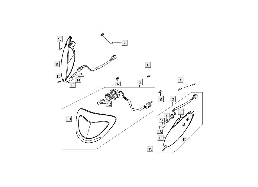 Scheinwerfer - Blinker Kymco Filly 4-Takt silber