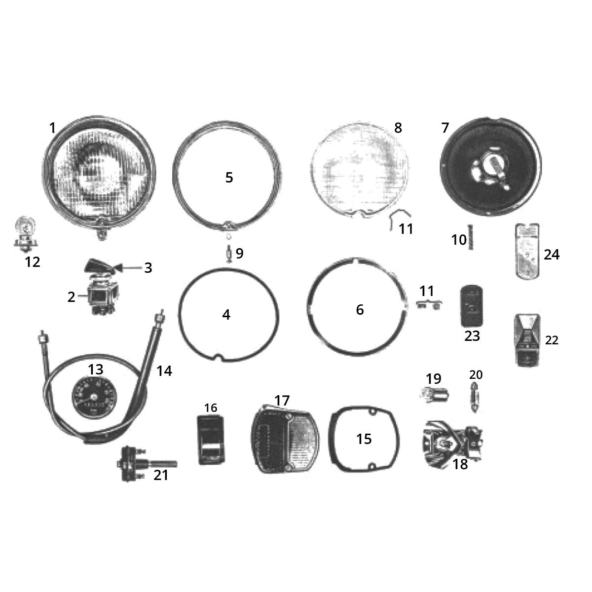 Zündapp C50 Sport 517-21L0 Front- und Rücklicht