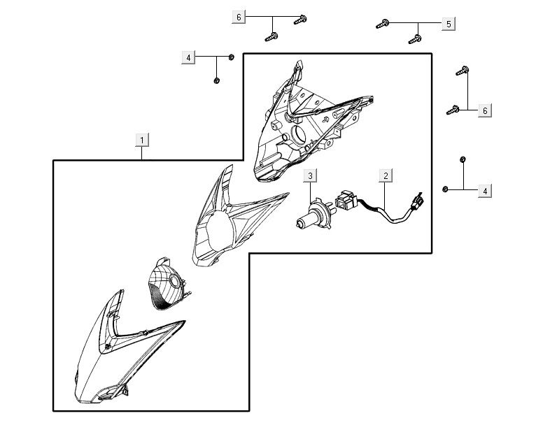 Scheinwerfer AGILITY 16+ 4T 125 Matt Metallic Hellblau