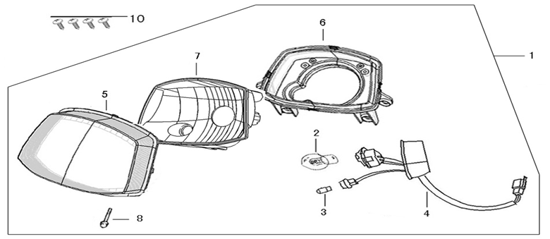 Hauptscheinwerfer AGM Star50 schwarz rot