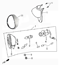 Scheinwerfer BTC Old Classic anthrazit matt